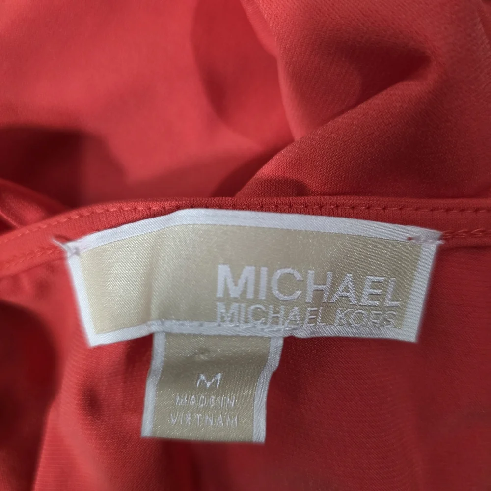 Michael Kors Shirt Sleeve Orange Bright Ruby Top Size M